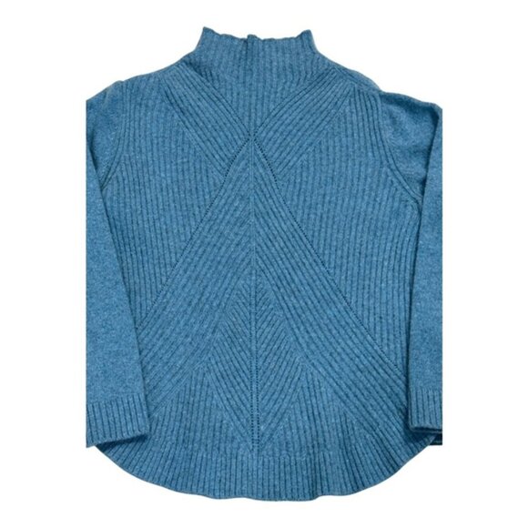 Bartolini Sweater Womens Large Blue Wool Cashmere Blend Mock Neck Italy Pullover - Picture 2 of 8